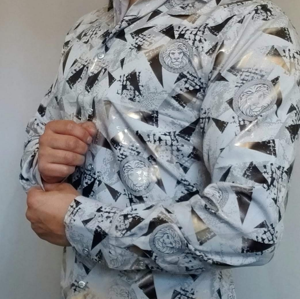 Metallic Lion Pattern Shirt - Picture 2 of 6